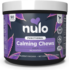 Nulo Functional Calming Dog Supplement, Made with Organic Hemp Seed and Ashwagandha Root, Helps Reduce Dog Stress and Promotes Balanced Behavior, 90 Soft Chews