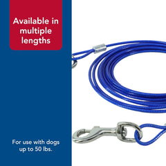 Titan - Coastal Pet Titan Medium Cable Dog Tie Out - Dog Tie Out Cable - Cable Tie Out for Dogs up to 50 lbs - Rust-Resistant Pet Tie Out Cable - Quality Dog Supplies