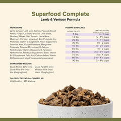 BADLANDS RANCH - Superfood Complete, Air-Dried Adult Dog Food - High Protein, Zero Fillers, Superfood Nutrition by Katherine Heigl (11.5 oz, Lamb & Venison)