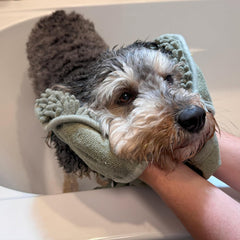 SPOT Clean Paws Chenille Microfiber Dog Towel, Super Absorbent with Corner Hand Pockets, Dries Wet Paws & Body Fast, Machine Washable