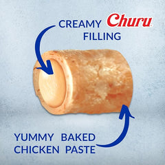 INABA Churu Bites for Cats, Soft Baked Chicken Churu Filled Cat Treats with Green Tea Extract, 0.35 Ounces Each Tube, 18 Tubes Total (3 per Pack), Tuna with Scallop Recipe