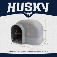 Petmate Husky Dog House for Dogs Up to 90 Pounds, Grey, Made in USA
