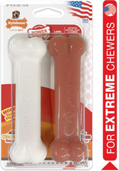 Nylabone Original Bone Power Chew Toy for Dogs, Durable Dog Toys for Aggressive Chewers, Basted Blast Bacon & Chicken Flavor, Medium