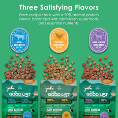 Farmland Traditions The Good List Air-Dried Dog Food, Premium Lamb, Venison, & Bone Broth for Dogs, Protein Rich & Grain-Free Nutrition