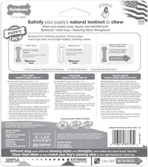 Nylabone Puppy Chew Toys & Natural Treat Triple Pack, Pink, Chicken & Bacon Flavor