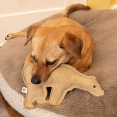 SPOT Dura-Fused Leather Bear Dog Toy – Real Leather & Jute Fabric, Double-Stitched & Durable, Squeaky Interactive Chew Toy for Moderate Chewers, Medium & Large Dogs, Soft Stuffed Fetch Toy, 11.5in