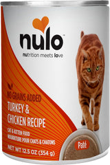 Nulo Turkey & Chicken Pate Wet Canned Cat Food, 12.5 Ounce (Pack of 12)