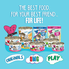 Weruva B.F.F. OMG - Best Feline Friend Oh My Gravy! Grain-Free Wet Cat Food Cans, Crazy 4 U! Chicken & Salmon (Pack of 8)
