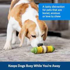 PetSafe Busy Buddy Cravin’ Corncob Dog Toys – Treat Ring Holding Chew Toy – BPA Free Rubber – Butter Scented – Interactive Pet Puzzle for Boredom or Separation Anxiety – Small to MediumDogs