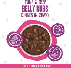 Weruva B.F.F. OMG - Best Feline Friend Oh My Gravy!, Tuna & Beef Belly Rubs with Tuna & Beef