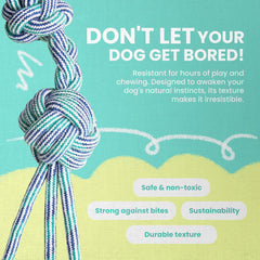 Snugarooz Feel'N Knotty Cotton Rope Dog Toy – Braided Design for Tug of War - Perfect for Large Breeds to Stay Active - Engaged and Entertained