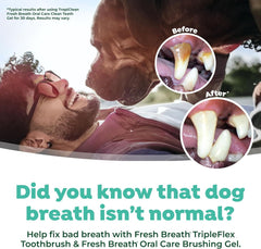 TropiClean Fresh Breath TripleFlex Toothbrush for Large Dogs | 360-Degree Toothbrush |