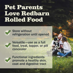 Redbarn Pet Products All-Natural Premium Rolled Dog Food, Lamb Recipe - Soft Semi-Moist Wet Formula for High Protein Diet, Training Rewards, & Treat Pill Concealer - 4 lb, 1 Count
