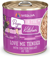 Weruva Dogs in The Kitchen, Love Me Tender with Chicken Breast Au Jus Dog Food 2.8-oz Pouch(Pack of 12)