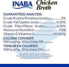 Inaba Chicken Broth, Shredded Chicken & Broth Side Dish/Topper for Cats with Vitamin E, 1.76 Ounce Pouch, 8 Pouches Total, Chicken Recipe