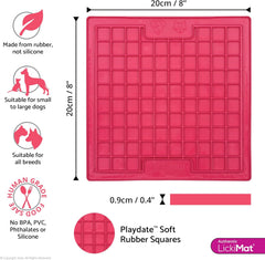 LickiMat Classic Playdate Slow Feeder for Dogs Lick Mat Boredom Anxiety Reducer Perfect for Food Treats Yogurt Liquid Food Peanut Butter Fun Alternative to a Slow Feed Dog Bowl, Pink