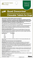 Elanco Chewable Quad Dewormer for Dogs, , 4 Chewable Tablets, White