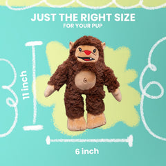 Snugarooz Billy The Big Foot with Repair Patch – Plush Dog Toy with Built-in Squeaker & Crinkle Fabric – Chew Toy for Small to Medium Dogs