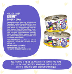 Weruva B.F.F. OMG - Best Feline Friend Oh My Gravy!, Chicken & Beef Be Happy with Chicken & Beef in Gravy