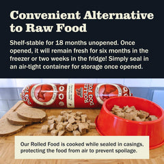 Redbarn Pet Products All-Natural Premium Rolled Dog Food, Beef Recipe - Soft Semi-Moist Wet Formula for High Protein Diet, Training Rewards, & Treat Pill Concealer