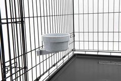 Lixit Kennel Cage Water Bowl Hanging - Non Spill Dog Crate Bowls - Durable Crate Water Bowl for Pets - Securely Attaches to Cage for Convenient Feeding and Drinking (20oz, Granite)