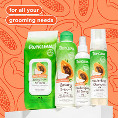 TropiClean 2-in-1 Dog Shampoo and Conditioner, Moisturizing Dog Detangler, Puppy Safe, Made in the USA, Papaya Scent, Cat & Kitten Safe 20 oz