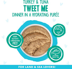 Weruva B.F.F. Play - Best Feline Friend Paté Lovers, Aw Yeah!, Turkey & Tuna Tweet Me! with Turkey & Tuna 2.8-oz(Pack of 12)