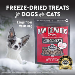 Northwest Naturals Raw Rewards Freeze-Dried Beef Heart Treats for Dogs and Cats - Bite-Sized Pieces - Healthy, 1 Ingredient, Human Grade Pet Food, All Natural, Proudly Made in USA