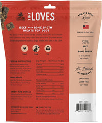 Farmland Traditions Tiny Loves Jerky Trainer Treats for Dogs w/Bone Broth (Beef)