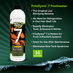 Fritz Aquatics FritzZyme 7 Live Nitrifying Bacteria Naturally Removes Amonia & Nitrite for Freshwater Fish