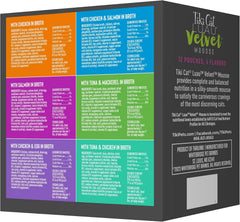 Tiki Cat Velvet Mousse, Protein Blend in Broth Variety Pack, Complete Nutrition for Balanced Diet, Wet Cat Food For All Life Stages