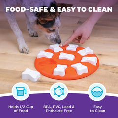 Nina Ottosson Dog Smart Treat Puzzle Enrichment Toy, Level 1 Beginner, Orange