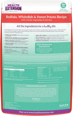 Health Extension Grain Free Buffalo & Whitefish Dry Dog Food (4 lb / 1.81 kg) - Whole Foods Ingredients Formula with Omega 3 & Antioxidants for All Life Stages Dogs