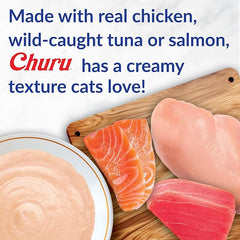 INABA Churu Stew for Cats, Broth Gelée with Shredded Chicken Side Dish Pouch with Vitamin E, 1.4 Ounces per Pouch, 12 Pouches, Chicken & Seafood Variety