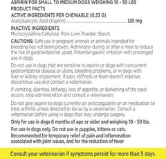 Canine Aspirin for Dogs | Fast Pain Relief | Small to Medium Dogs | Liver Flavor | 75 Chewable Tablets