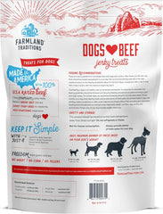 Farmland Traditions Dogs Love Beef Jerky Dog Treats with Only 4 Ingredients and No Fillers