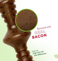 Benebone Zaggler Rolling Dog Chew Toy for Aggressive Chewers, Real Bacon, Made in USA