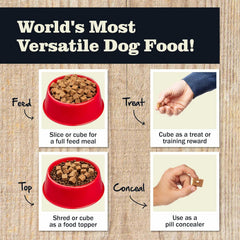 Redbarn Pet Products All-Natural Premium Rolled Dog Food, Beef Recipe - Soft Semi-Moist Wet Formula for High Protein Diet, Training Rewards, & Treat Pill Concealer