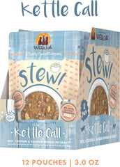 Weruva Classic Cat Stews!, Kettle Call with Beef, Chicken & Salmon in Gravy (Pack of 12)
