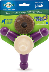 PetSafe Busy Buddy Treat Holding Jack Dog Toy – Strong Chewers - Challenging - Treat Rings Included