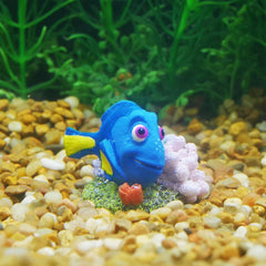 Disney Penn-Plax - Officially Licensed Disney's Finding NEMO Aquarium Ornament - Dory with Pink & Purple Coral - Mini Sized 1.6" Tall
