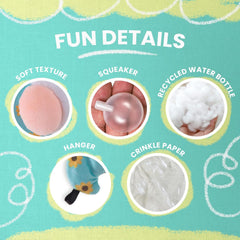 Snugarooz Baby Sunny Small Gnome Plush Toy with Repair Patch – Gentle and Durable Squeaky Dog Toy for Small Breeds – Ideal for Biting and Play – Made from Recycled Materials