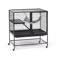Prevue Pet Products Ferret Stack One Story Ferret Home with Portable Stand, Escape Proof Lock, Hammock, Ramps, Expandable Add-On Cage Stacking System