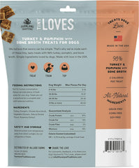 Farmland Traditions Tiny Loves Jerky Trainer Treats for Dogs w/Bone Broth (Turkey & Pumpkin)