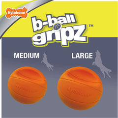 Nylabone Power Play Gripz Felt Basketball Rubber Fetch Toy, Squeaky Ball for Dogs, Large (1 Count)