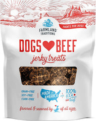 Farmland Traditions Dogs Love Beef Jerky Dog Treats with Only 4 Ingredients and No Fillers