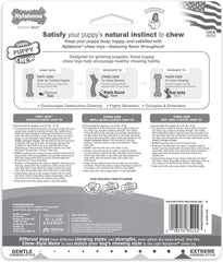 Nylabone Puppy Stages Dog Chew Toy Pack - Puppy Chew Toys for Teething and Chewing - Puppy Supplies - Chicken, Maple Bacon, and Beef Jerky Flavors, Medium/Wolf