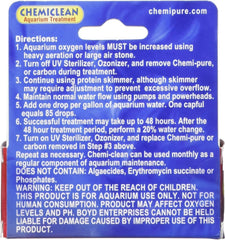 Boyd Enterprises Chemi-Clean 2oz Liquid Treats up to 720 Gallons - Effective Chemiclean Cyanobacteria for Marine & Freshwater Aquariums, Safe for Fish, Corals & Invertebrates