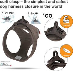 curli Vest Harness curli Clasp Air-Mesh Brown