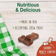 Nylabone Healthy Edibles Natural Dog Chews Long Lasting Meaty Center Beef Flavor Treats for Dogs, Small (12 Count)